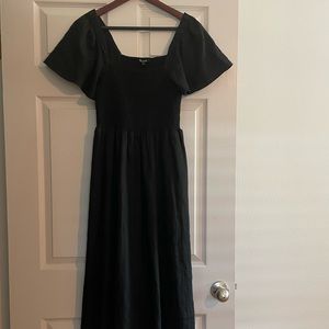 Madewell black linen dress